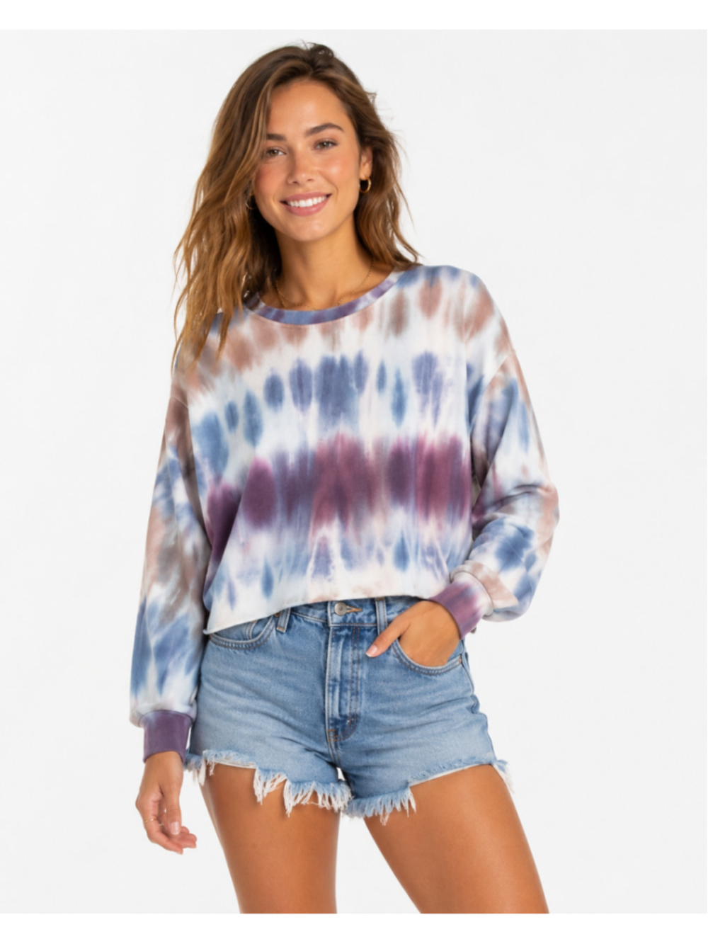Dip Women's Multicolor Tie-Dye Cut-Off Sweatshirt